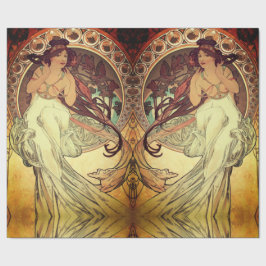 Art nouveau Alphonse Mucha elegante  vrouw Cadeaupapier