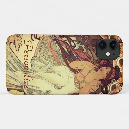 Art nouveau Alphonse Mucha elegante  vrouw Case-Mate iPhone Case (Achterkant (horizontaal))