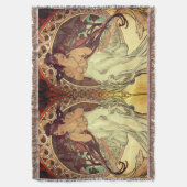 Art nouveau Alphonse Mucha elegante  vrouw Deken (Voorkant Verticaal)