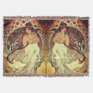 Art nouveau Alphonse Mucha elegante  vrouw Deken