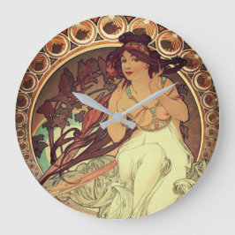 Art nouveau Alphonse Mucha elegante  vrouw Grote Klok