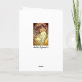 Art nouveau Alphonse Mucha elegante  vrouw Kaart (Achterkant)