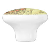 Art nouveau Alphonse Mucha elegante  vrouw Keramische Knop (Zijkant)