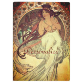 Art nouveau Alphonse Mucha elegante  vrouw Klembord (Achterkant)
