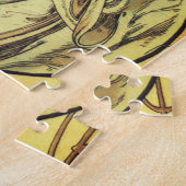 Art nouveau Alphonse Mucha elegante  vrouw Legpuzzel (Zijkant)