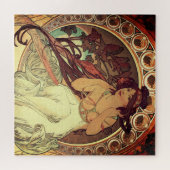 Art nouveau Alphonse Mucha elegante  vrouw Legpuzzel (Horizontaal)
