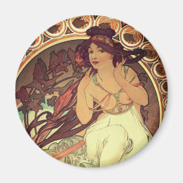 Art nouveau Alphonse Mucha elegante  vrouw Magneet
