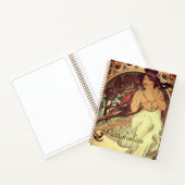 Art nouveau Alphonse Mucha elegante  vrouw Notitieboek (Binnen)