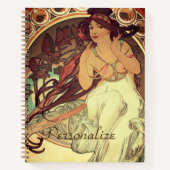 Art nouveau Alphonse Mucha elegante  vrouw Notitieboek (Voorkant)
