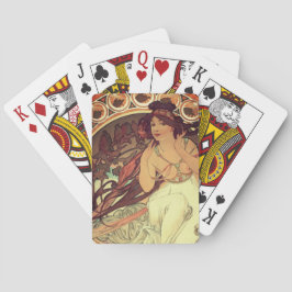 Art nouveau Alphonse Mucha elegante  vrouw Pokerkaarten