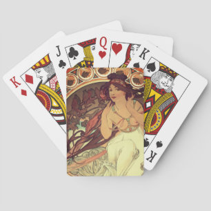 Art nouveau Alphonse Mucha elegante  vrouw Pokerkaarten