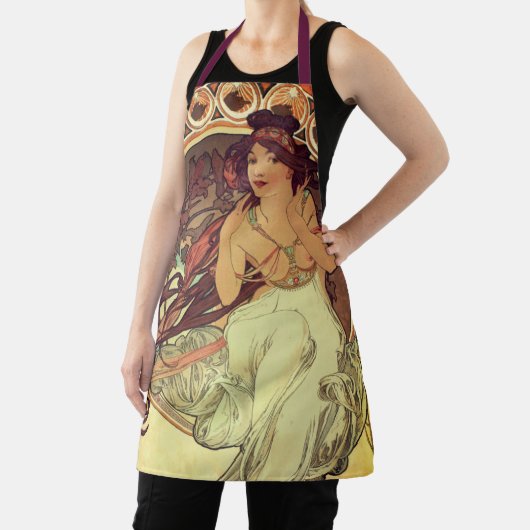 Art nouveau Alphonse Mucha elegante vrouw Schort (Insitu)