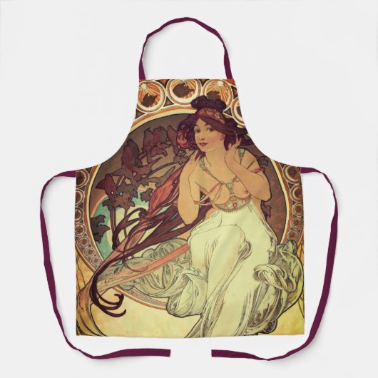 Art nouveau Alphonse Mucha elegante  vrouw Schort (Voorkant)