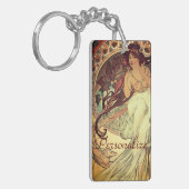 Art nouveau Alphonse Mucha elegante  vrouw Sleutelhanger (Voorkant Links)