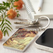 Art nouveau Alphonse Mucha elegante  vrouw Sleutelhanger (Voorkant Rechts)