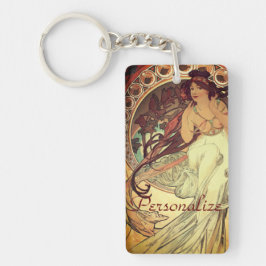 Art nouveau Alphonse Mucha elegante  vrouw Sleutelhanger