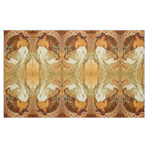 Art nouveau Alphonse Mucha elegante vrouw Stof
