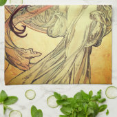 Art nouveau Alphonse Mucha elegante  vrouw Theedoek (Gevouwen)