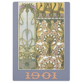 Art nouveau alphonse mucha floral art 1901 klembord (Achterkant)