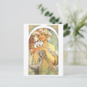 Art Nouveau - Alphonse Mucha "Flower" Briefkaart (Staand voorkant)