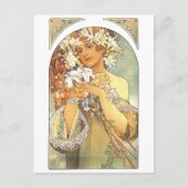Art Nouveau - Alphonse Mucha "Flower" Briefkaart (Voorkant)