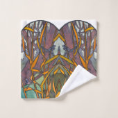 Art nouveau Alphonse mucha flower dragonfly Bad Handdoek (Wasdoekje)