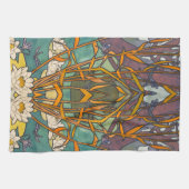 Art nouveau Alphonse mucha flower dragonfly Theedoek (Horizontaal)