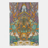 Art nouveau Alphonse mucha flower dragonfly Theedoek (Verticaal)