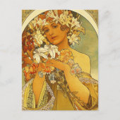 Art Nouveau Alphonse Mucha Flower Post Card Briefkaart (Voorkant)