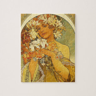 Art Nouveau Alphonse Mucha Flower Puzzle Legpuzzel