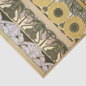Art nouveau alphonse mucha fuchsia zonnebloem flor tissuepapier (Detail)