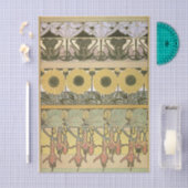 Art nouveau alphonse mucha fuschia sunflower flora tissuepapier (Craft)