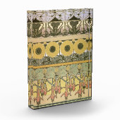 Art nouveau alphonse mucha fuschia zonnebloemflora fotoblokken (Links)