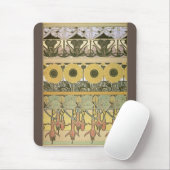 Art nouveau alphonse mucha fuschia zonnebloemflora muismat (Met muis)