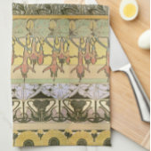 Art nouveau alphonse mucha fuschia zonnebloemflora theedoek