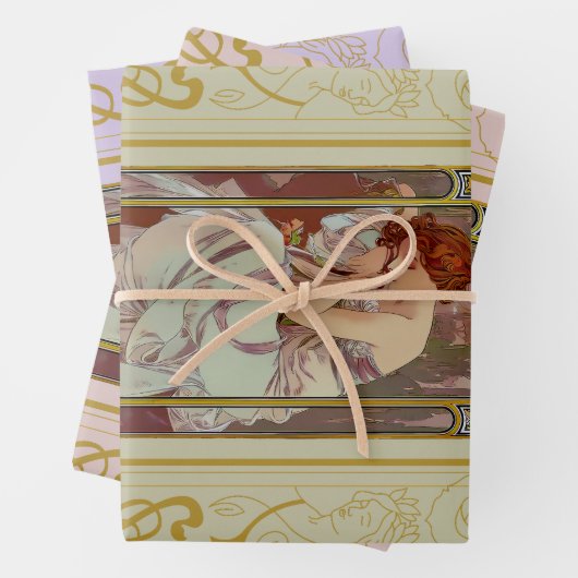 Art Nouveau Alphonse Mucha Inpakpapier Vel (In situ)