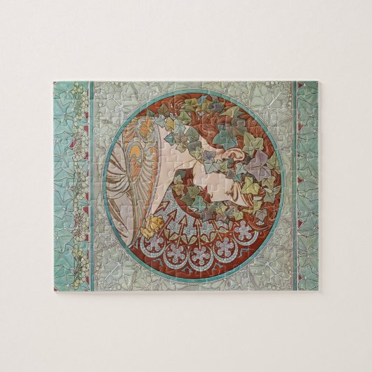 Art Nouveau Alphonse Mucha Ivy Girl Poster Legpuzzel (Horizontaal)
