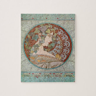 Art Nouveau Alphonse Mucha Ivy Girl Poster Legpuzzel