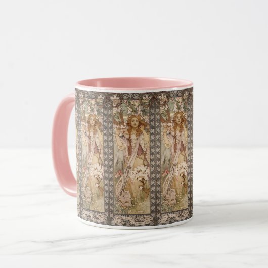 Art nouveau alphonse mucha Jeanne d'Arc mok (Voorkant links)