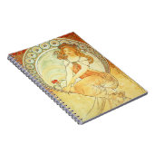 Art Nouveau Alphonse Mucha Lithografnotebook Notitieboek (Rechterzijde)