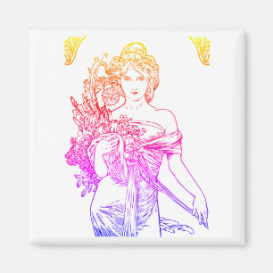 Art nouveau Alphonse Mucha Magneet