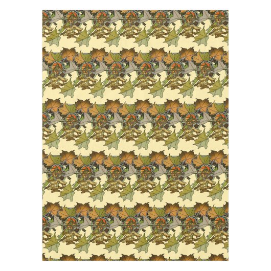 Art Nouveau Alphonse Mucha Maple bladeren patroon Tafelkleed (Voorkant)