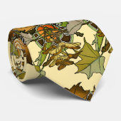 Art Nouveau Alphonse Mucha Maple Leaves Pattern Stropdas (Opgerold)