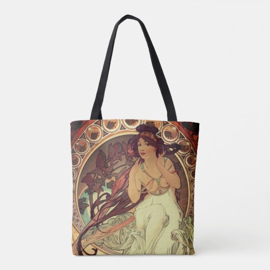 Art nouveau Alphonse Mucha muziek muze elegant Tote Bag (Achterkant)