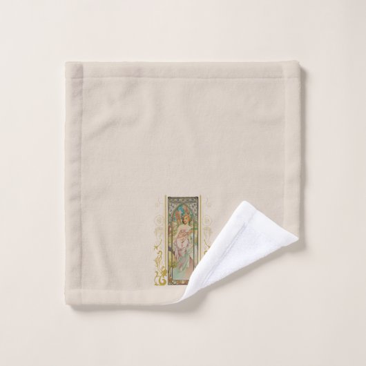 Art Nouveau Alphonse Mucha - Ochtend Ontwaken Bad Handdoek (Wasdoekje)