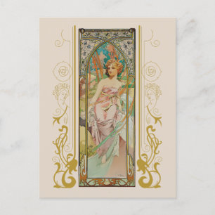 Art Nouveau Alphonse Mucha - Ochtend Ontwaken Briefkaart