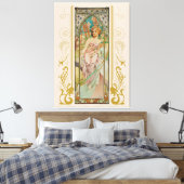 Art Nouveau Alphonse Mucha - Ochtend Ontwaken Canvas Afdruk (Insitu (Slaapkamer))