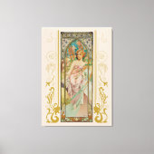 Art Nouveau Alphonse Mucha - Ochtend Ontwaken Canvas Afdruk (Voorkant)