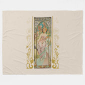 Art Nouveau Alphonse Mucha - Ochtend Ontwaken Fleece Deken (Voorkant (Horizontaal))