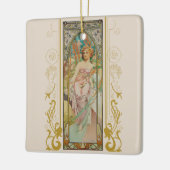 Art Nouveau Alphonse Mucha - Ochtend Ontwaken Keramisch Ornament (Links)
